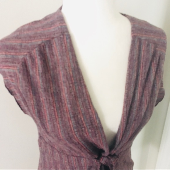 NWOT Free People purple tie-front sleeveless top. - Picture 3 of 5